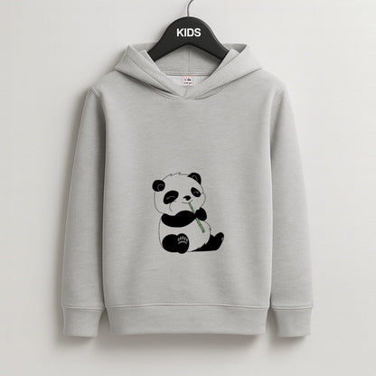 Vegan Panda Kids Grey Hoodie