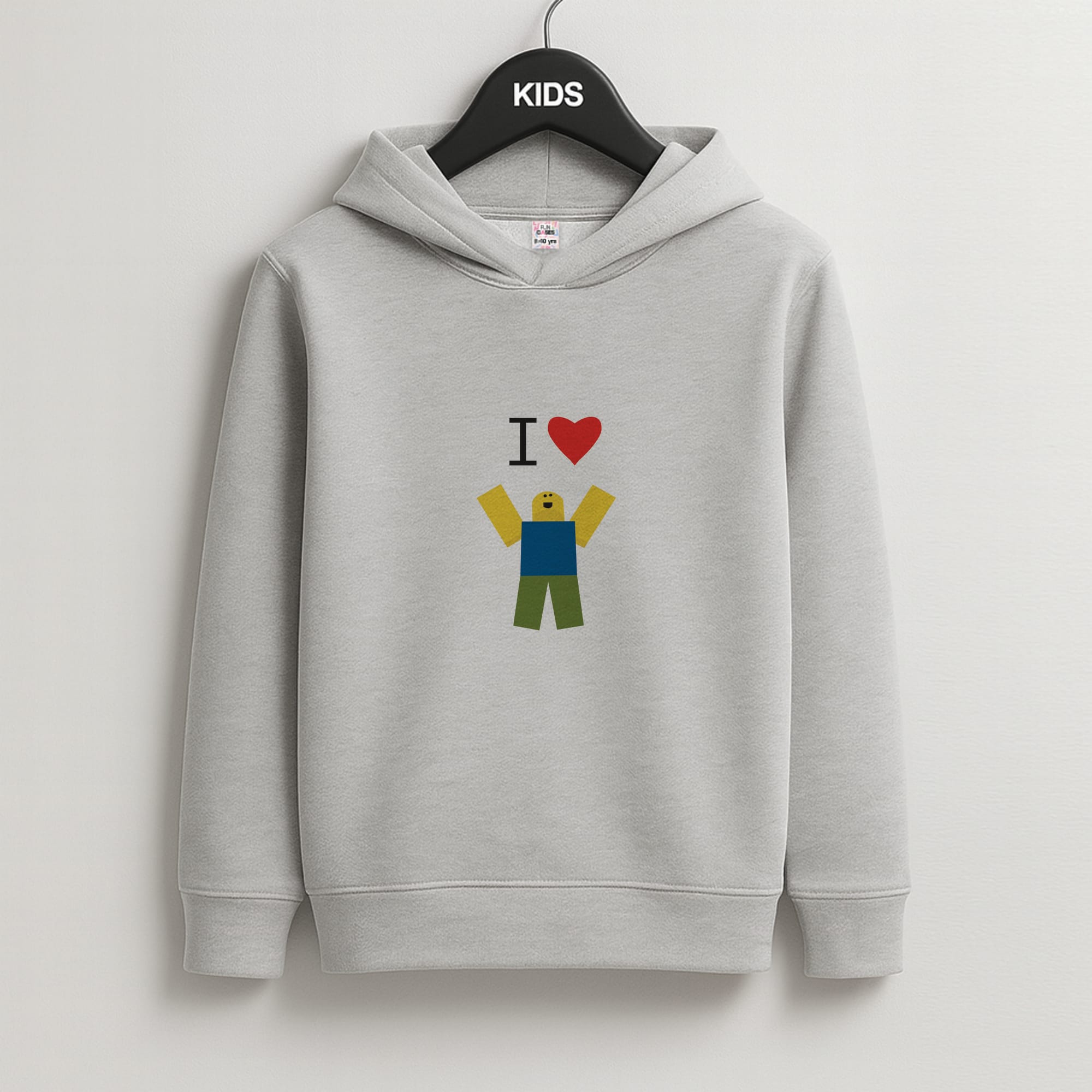 I love Blox Gaming Kids Grey Hoodie