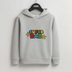 Super Dad  Kids Grey Hoodie