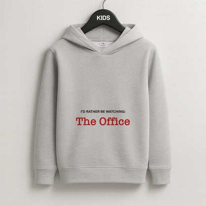 I'd Rather Be Watching The Office Kids Grey Hoodie
