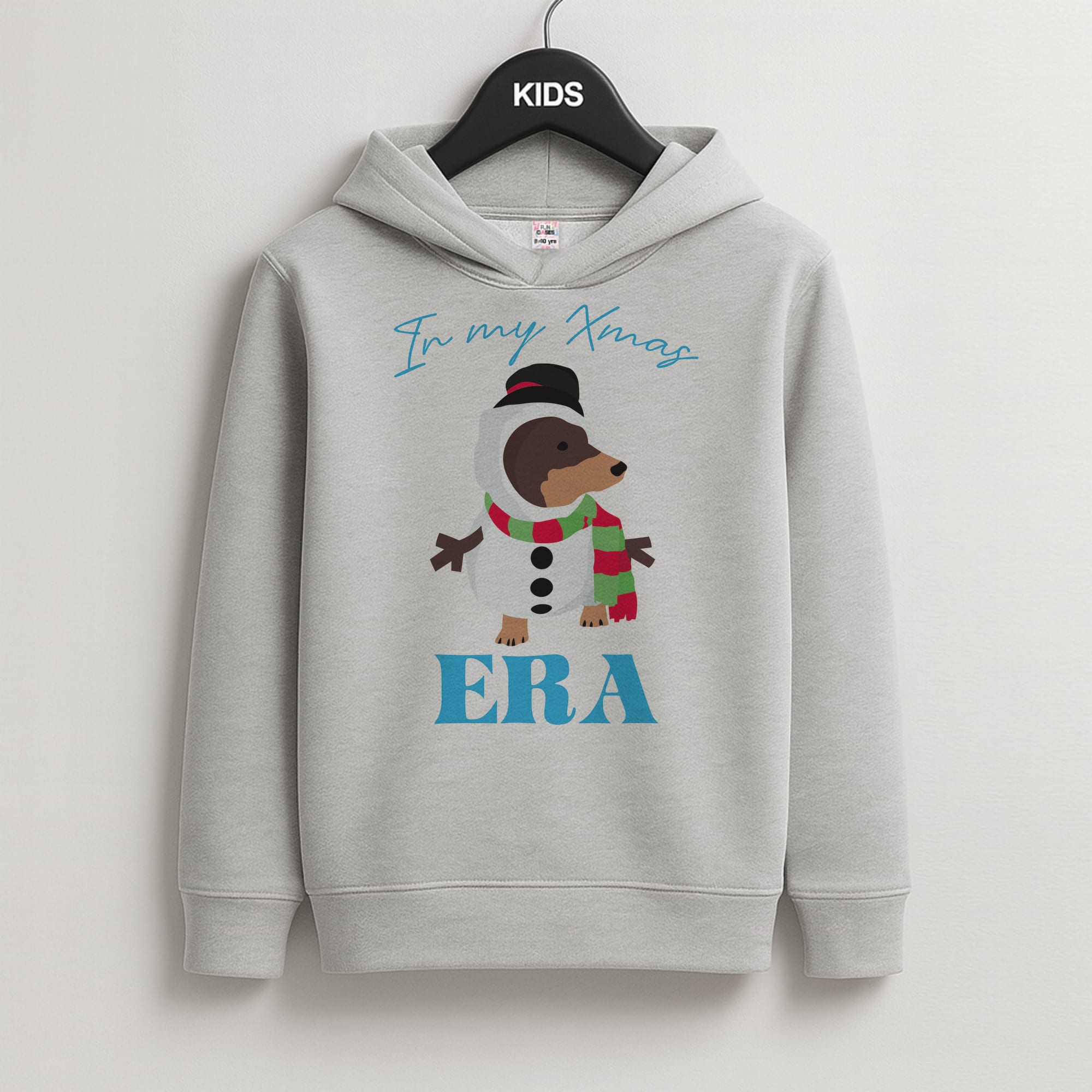 It's My Xmas Era Dog Kids Grey Hoodie