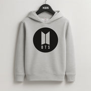 BTS logo Black - K Pop Kids Hoodie 2