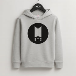 BTS logo Black - K Pop Kids Hoodie