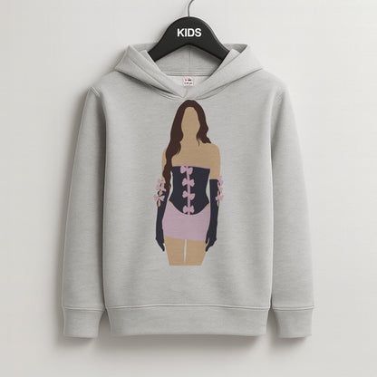 Pink Hearts - Olivia Kids Grey Hoodie