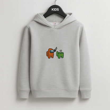 Among Gaming Killed Kids Grey Hoodie