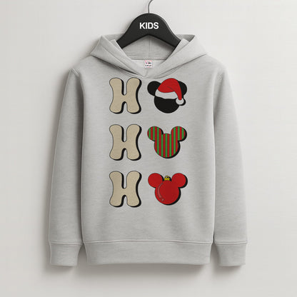 Ho Ho Ho Mickey Kids Grey Hoodie