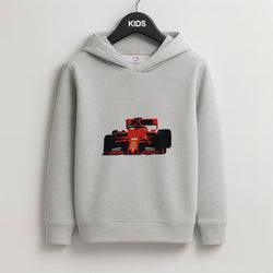 F1 Car  Kids Grey Hoodie
