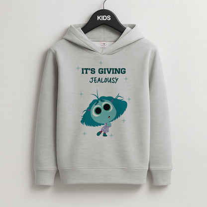 It's Giving Jelousy - Inside Out Kids Grey Hoodie