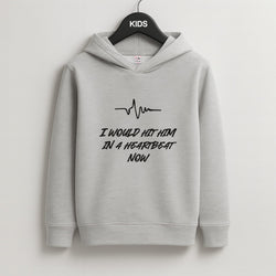 I Would Hit Him In A Heartbeat Now Kids Grey Hoodie