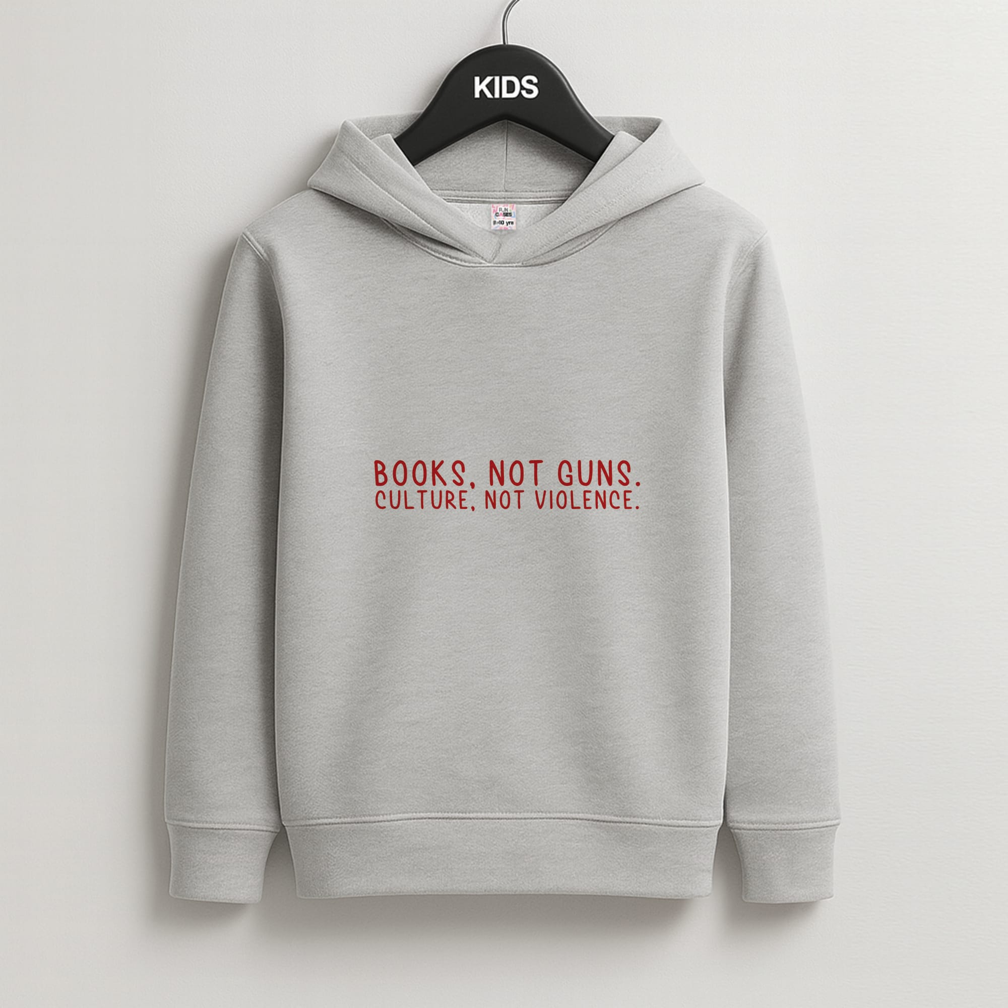 Books, Not Guns - TV Quotes Kids Grey Hoodie