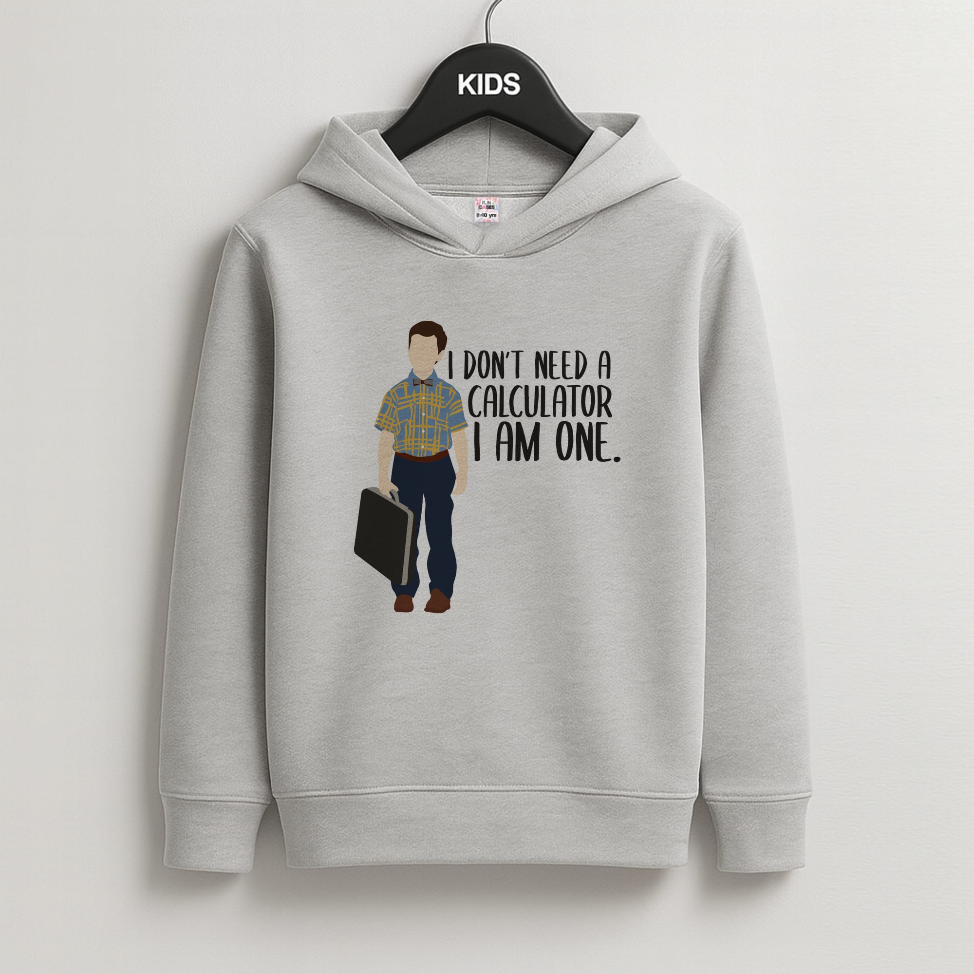 I Don't Need A Calculator - Sheldon Kids Grey Hoodie