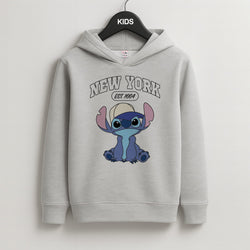 New York Blue Alien Kids Grey Hoodie