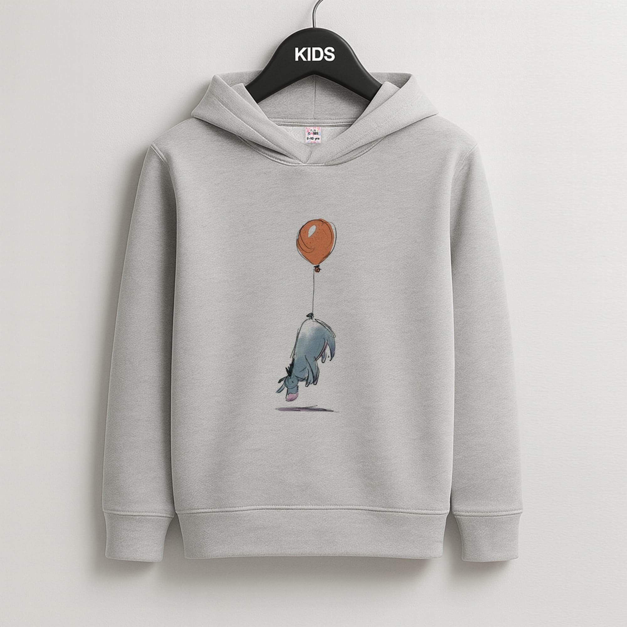 Donkey And His Balloon Kids Grey Hoodie