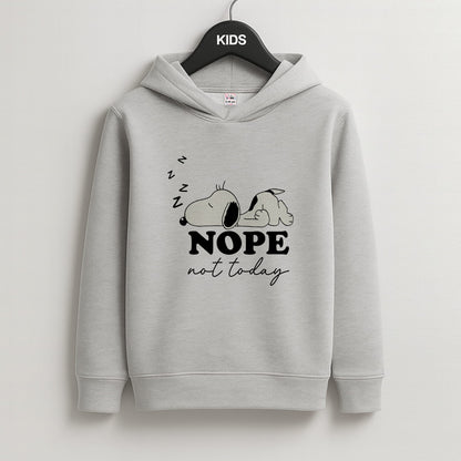 Nope, Not Today Kids Grey Hoodie