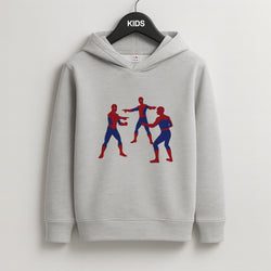 Spider Hero Pointing Meme Kids Grey Hoodie