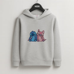 Best Friends - Pink Alien Kids Grey Hoodie