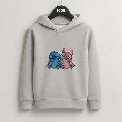 Best Friends - Pink Alien Kids Grey Hoodie