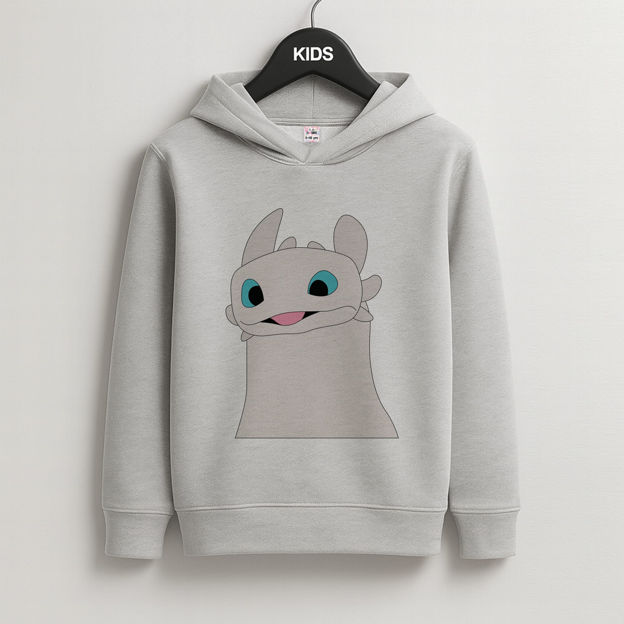 White Fury Dragon Kids Grey Hoodie