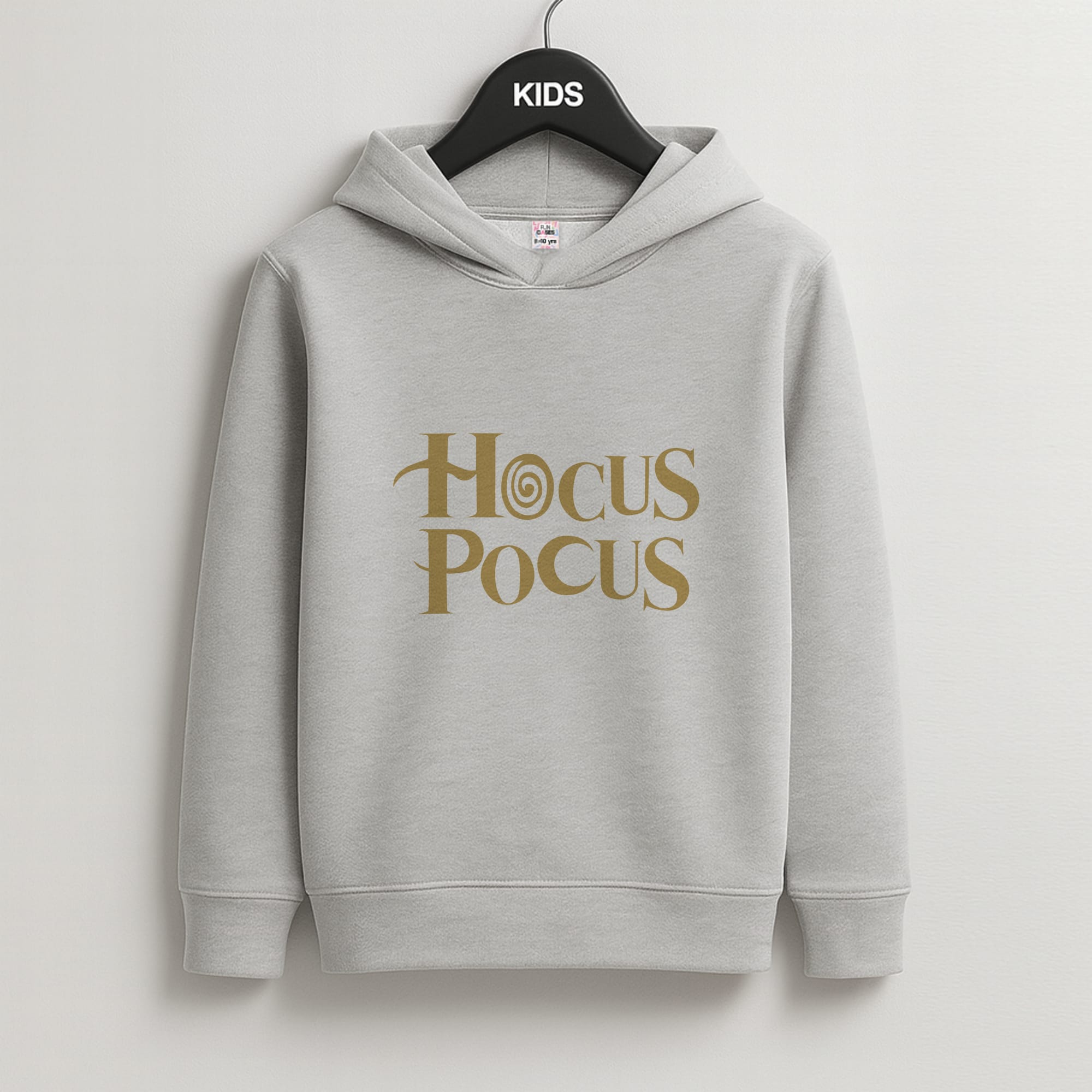 Text - Hocus Halloween Kids Grey Hoodie