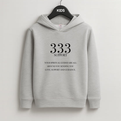 333 - Angel Numbers Kids Grey Hoodie