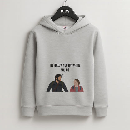 I'll Follow You Anywhere Ellie And Joel Kids Grey Hoodie