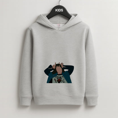 Eddie Munson Kids Grey Hoodie