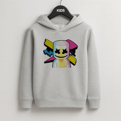 Neon Logo White Helmet DJ Kids Hoodie