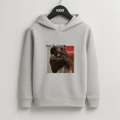 Me And You - Personalised Couples Kids Grey Hoodie