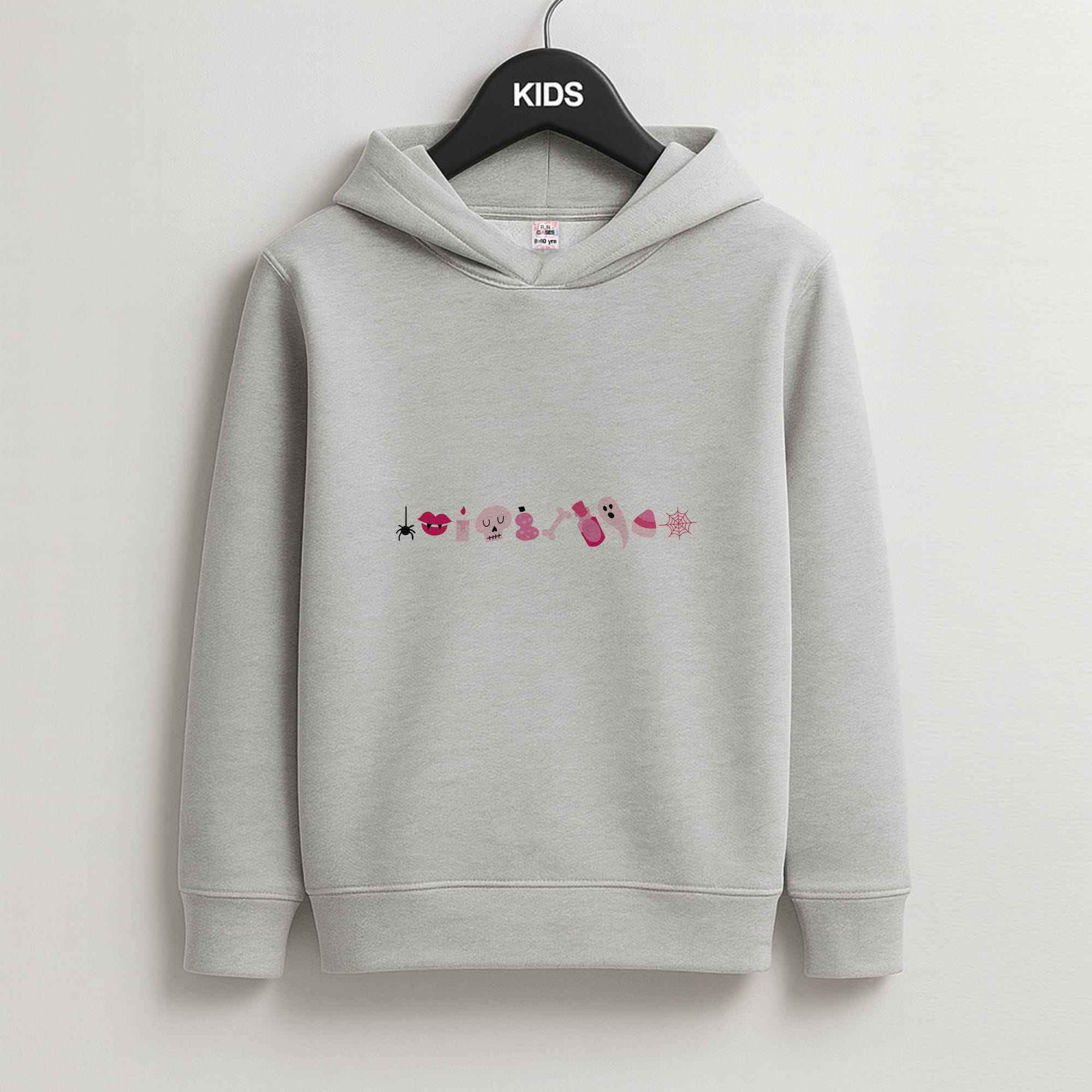Halloween Pattern 12 Kids Grey Hoodie