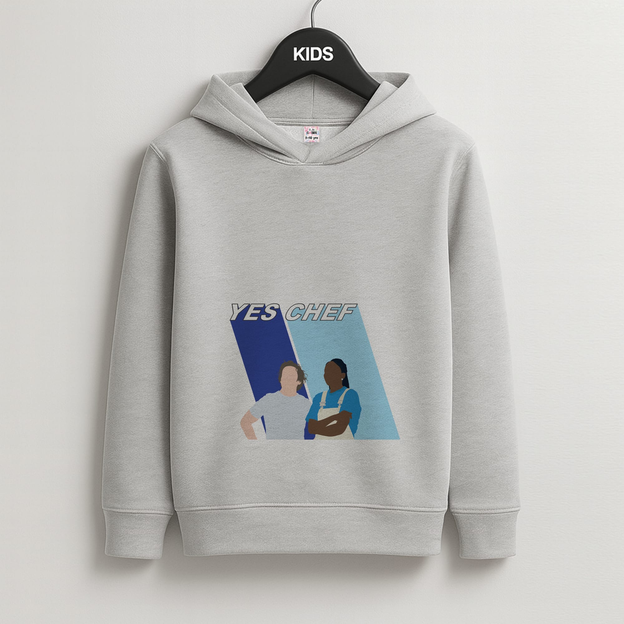 Yes Chef Blue Kids Grey Hoodie