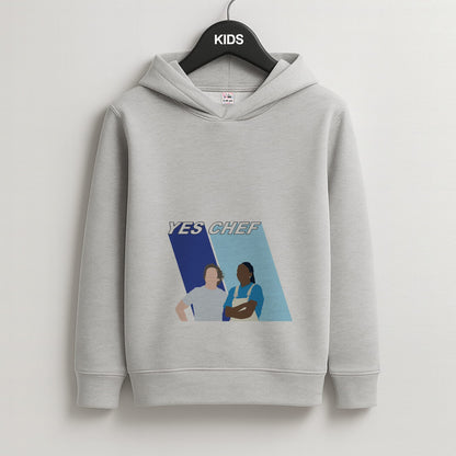 Yes Chef Blue Kids Grey Hoodie