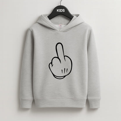 Fairytale Mouse Middle Finger Kids Grey Hoodie
