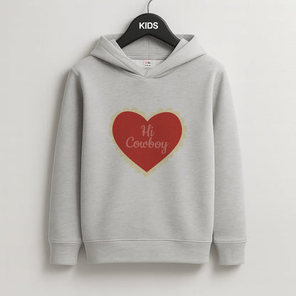 Hi Cowboy - Western  Kids Grey Hoodie