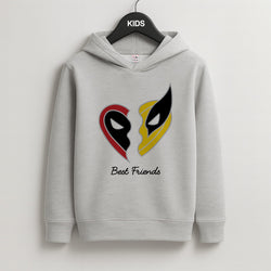 Superhero Best Friends Locket Kids Grey Hoodie