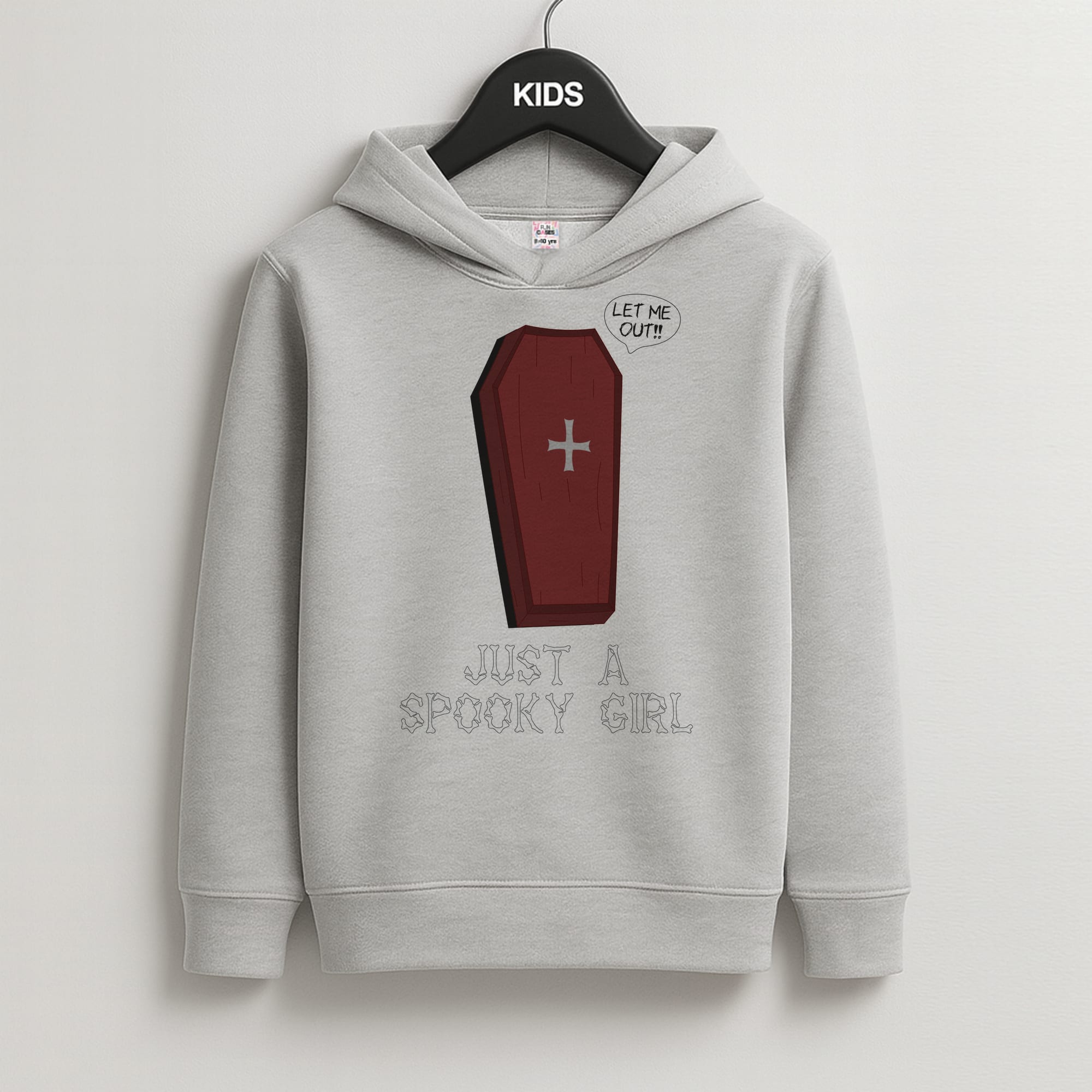 Just A Spooky Girl Kids Grey Hoodie