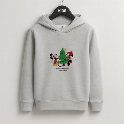 Festive Fairytale Mice - Christmas Kids Grey Hoodie