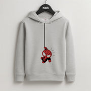 Gray Hanging Spider Hero Kids Hoodie 2
