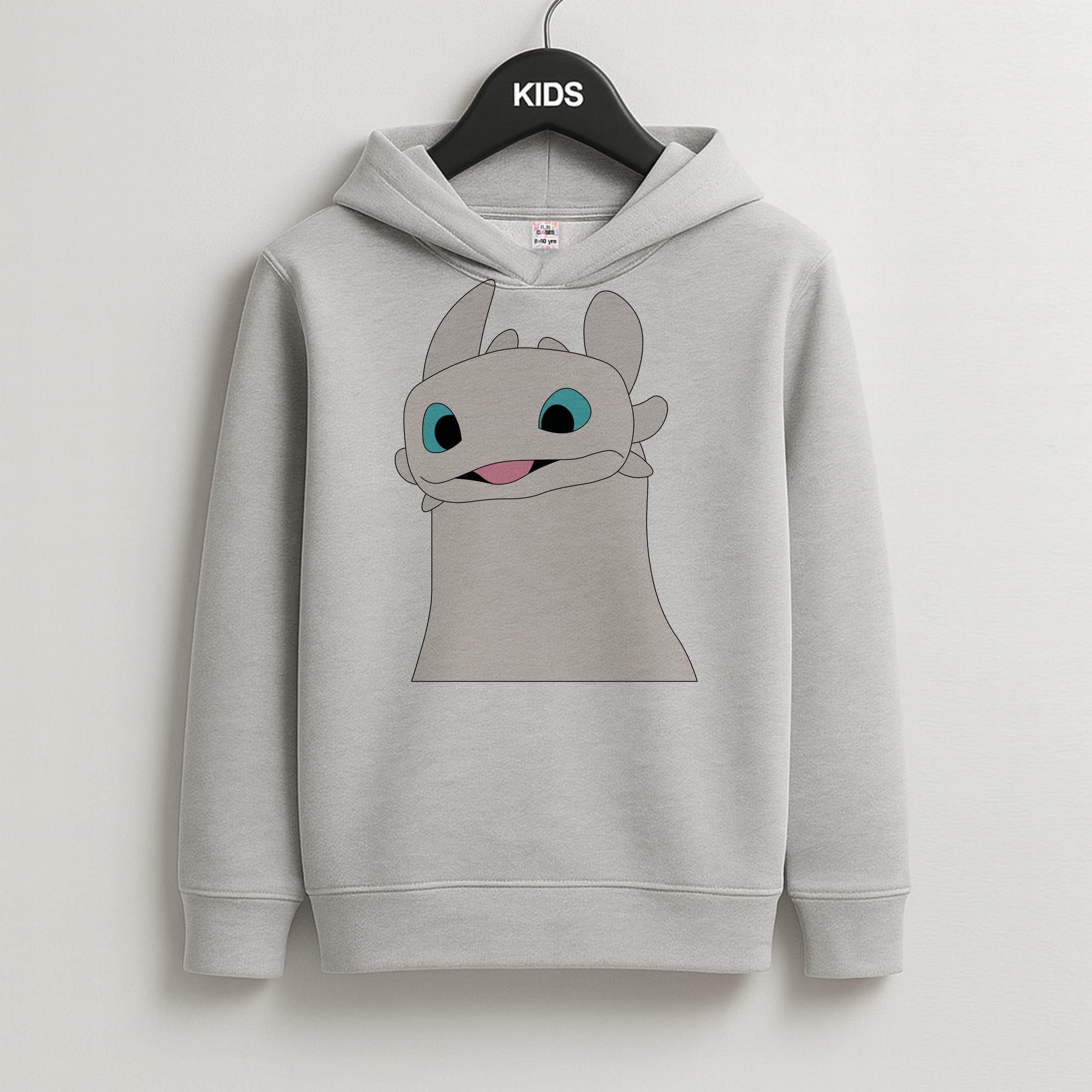 White Fury Dragon Kids Hoodie