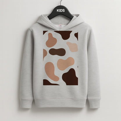 Cowprint Nude Kids Grey Hoodie