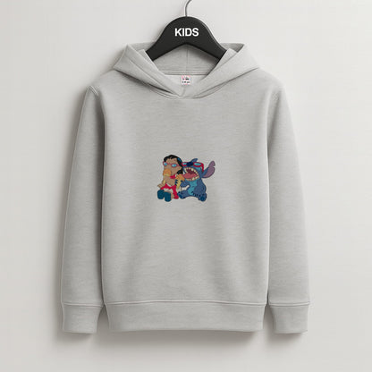 Ice Cream Alien Blue Kids Grey Hoodie