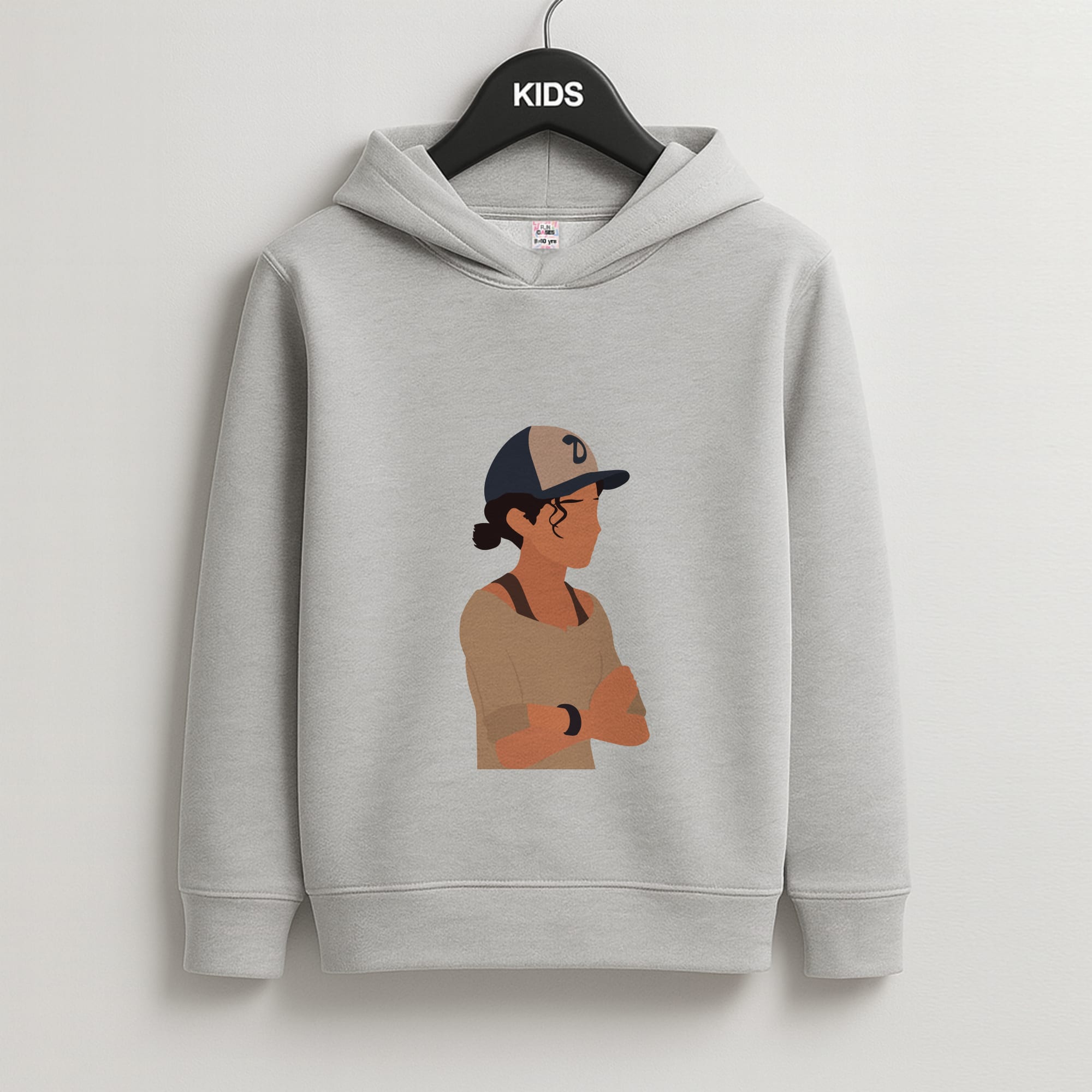 Clementine Faceless - TWD Kids Grey Hoodie