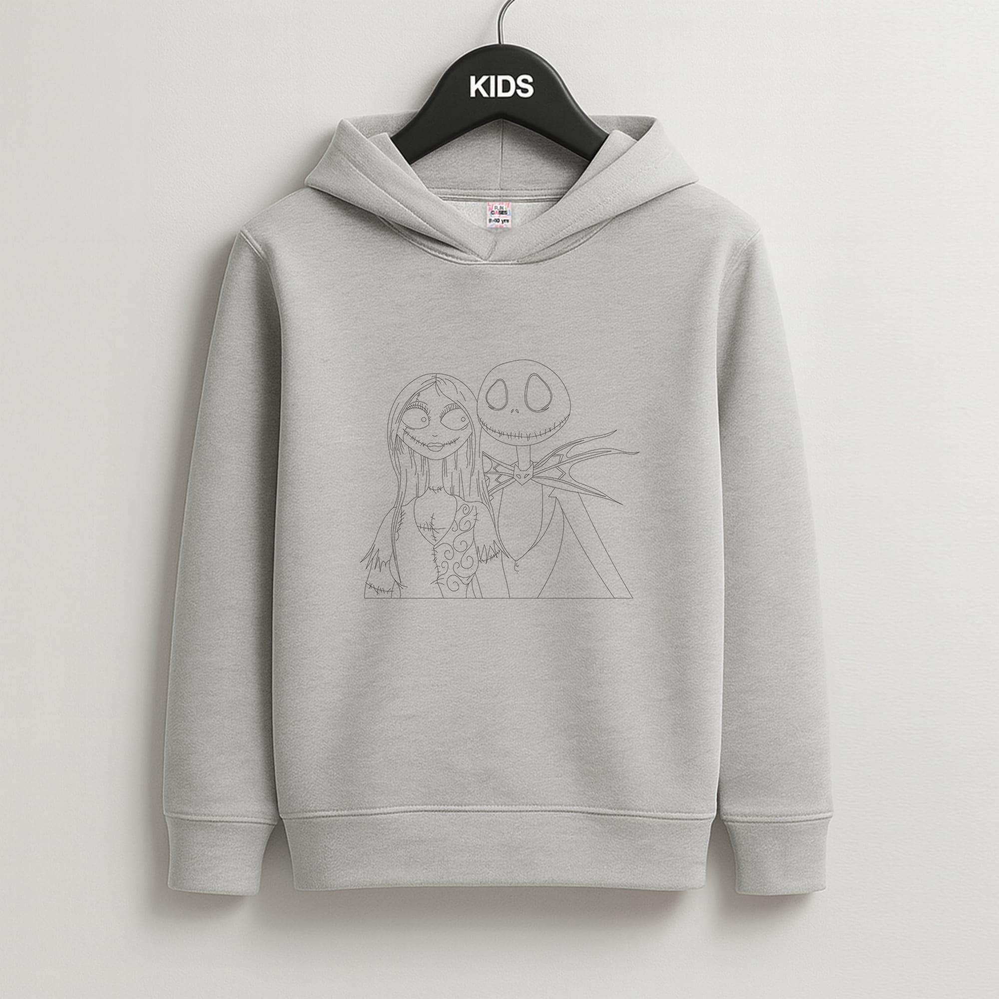 Jack And Sally - TNBC Kids Grey Hoodie
