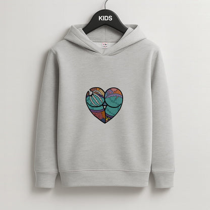 Sally And Jack Heart - TNBC Kids Grey Hoodie