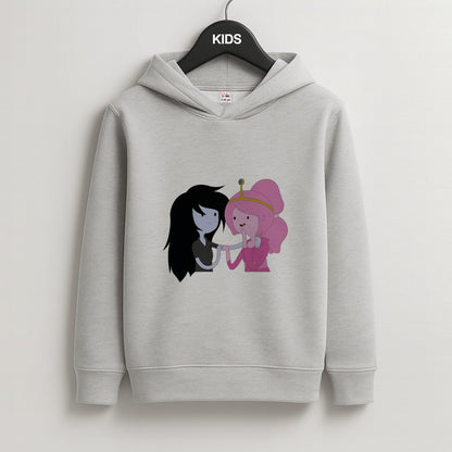 Marceline And Bubblegum Kids Grey Hoodie