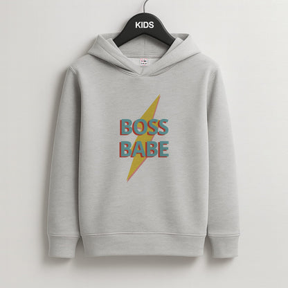 Boss Babe Kids Grey Hoodie