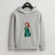 Watercolour Princess Merida Brave Fairytale Kids Hoodie 2