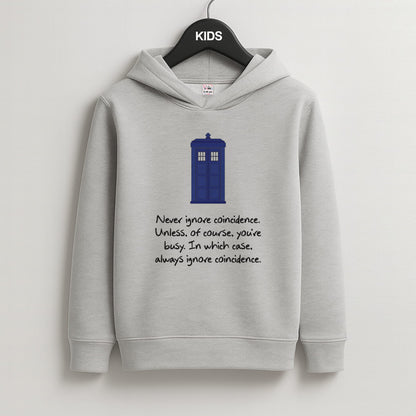 Never Ignore Coincidence Kids Grey Hoodie
