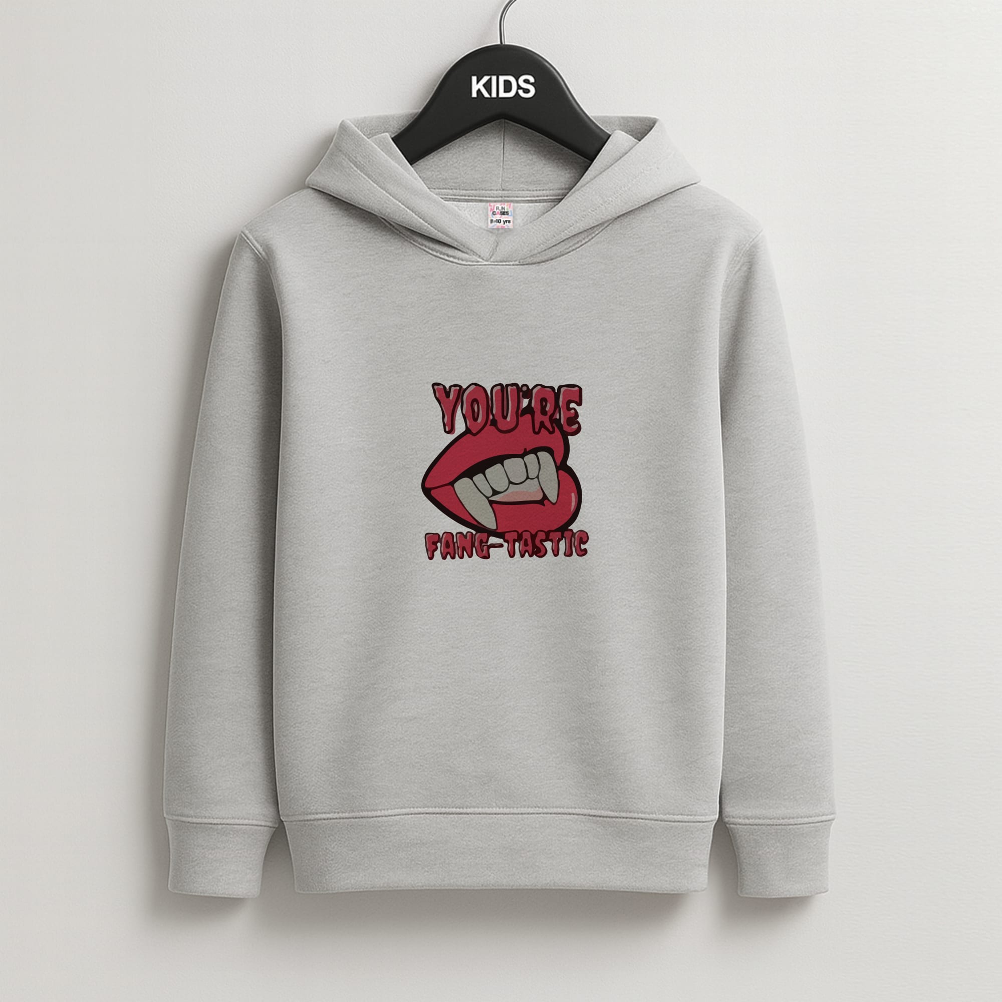 You're Fang-Tastic - Halloween Kids Grey Hoodie