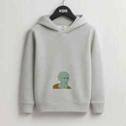 Muscly Squidward Kids Grey Hoodie
