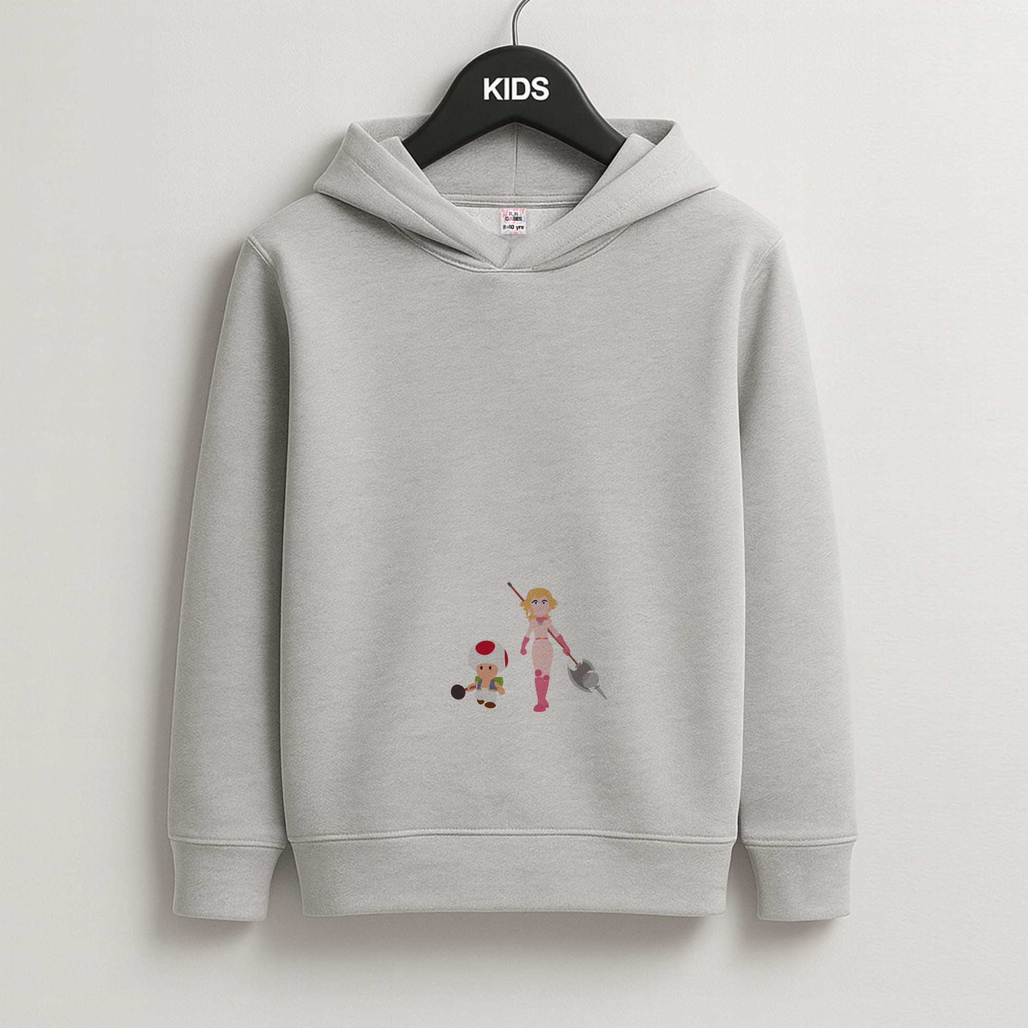 Toad And Peach Kids Grey Hoodie